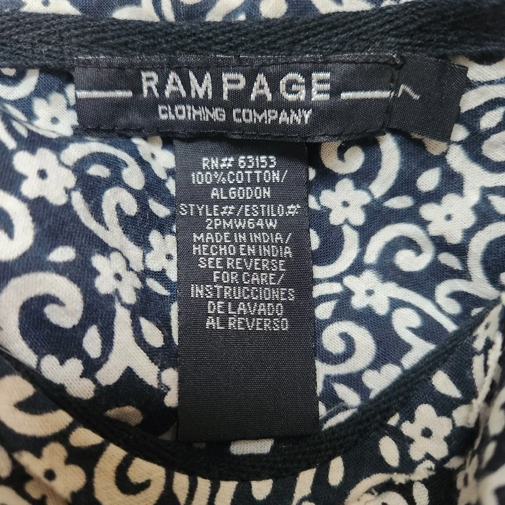 Rampage Circle Skirt‎ Size 7 Low Rise Bohemian Black White Midi Festival Summer